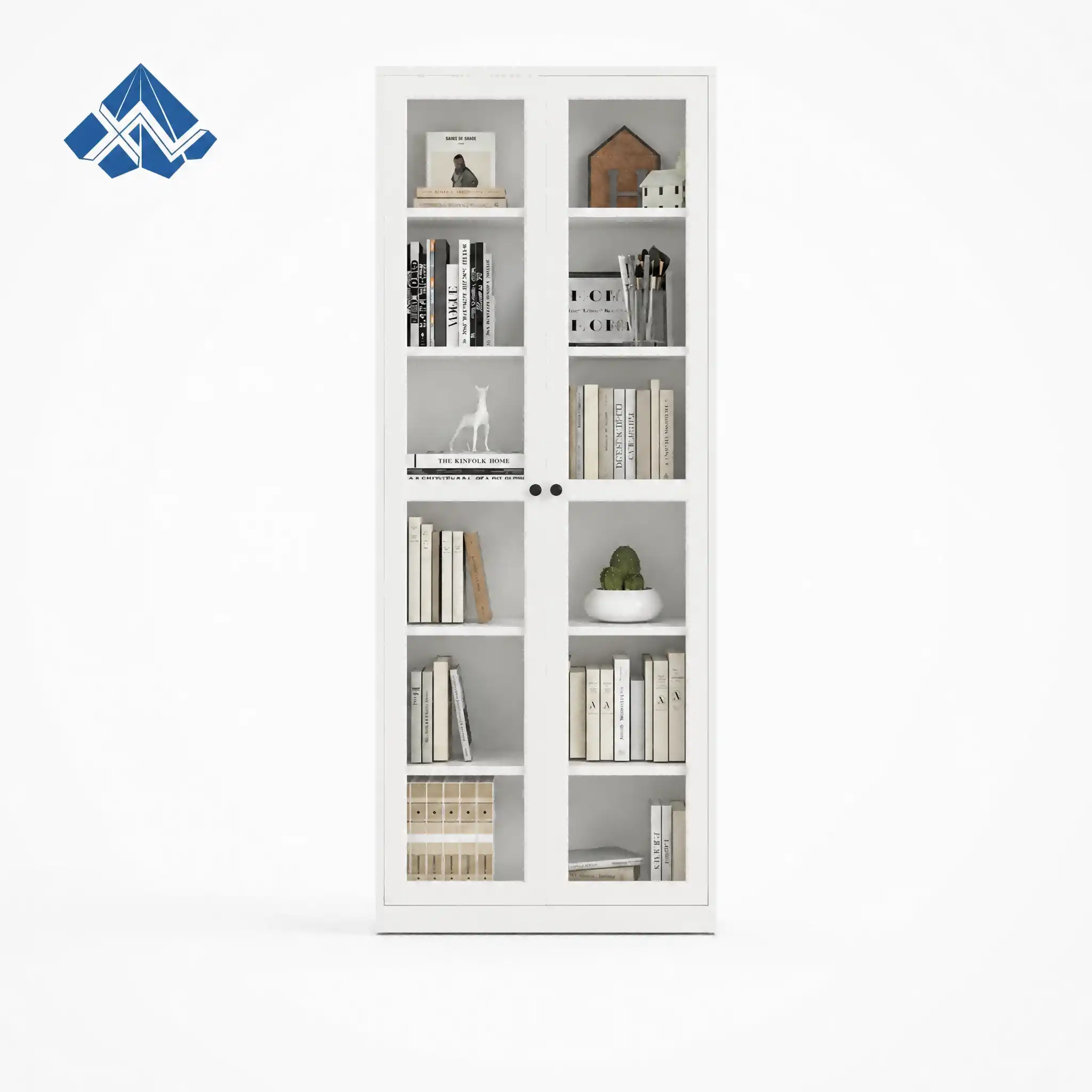 Full Glass Double Door Steel Cabinet